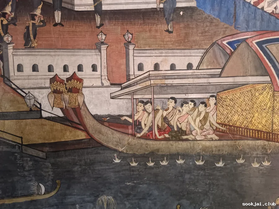 ชมภาพจิตรกรรม รัชกาลที่ 4 ทรงกล้องดูดาว ที่วัดเสนาสนาราม อยุธยา