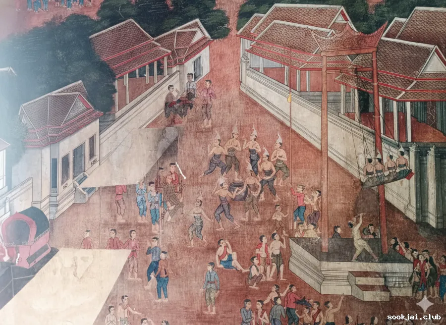 ชมภาพจิตรกรรม รัชกาลที่ 4 ทรงกล้องดูดาว ที่วัดเสนาสนาราม อยุธยา